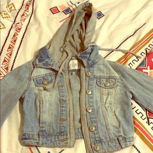 Vintage jean jacket with hood
